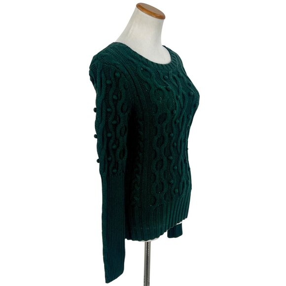 Vintage Victoria’s Secret Casual Preppy Textured Cable Knit Chunky Green Sweater - Picture 6 of 12